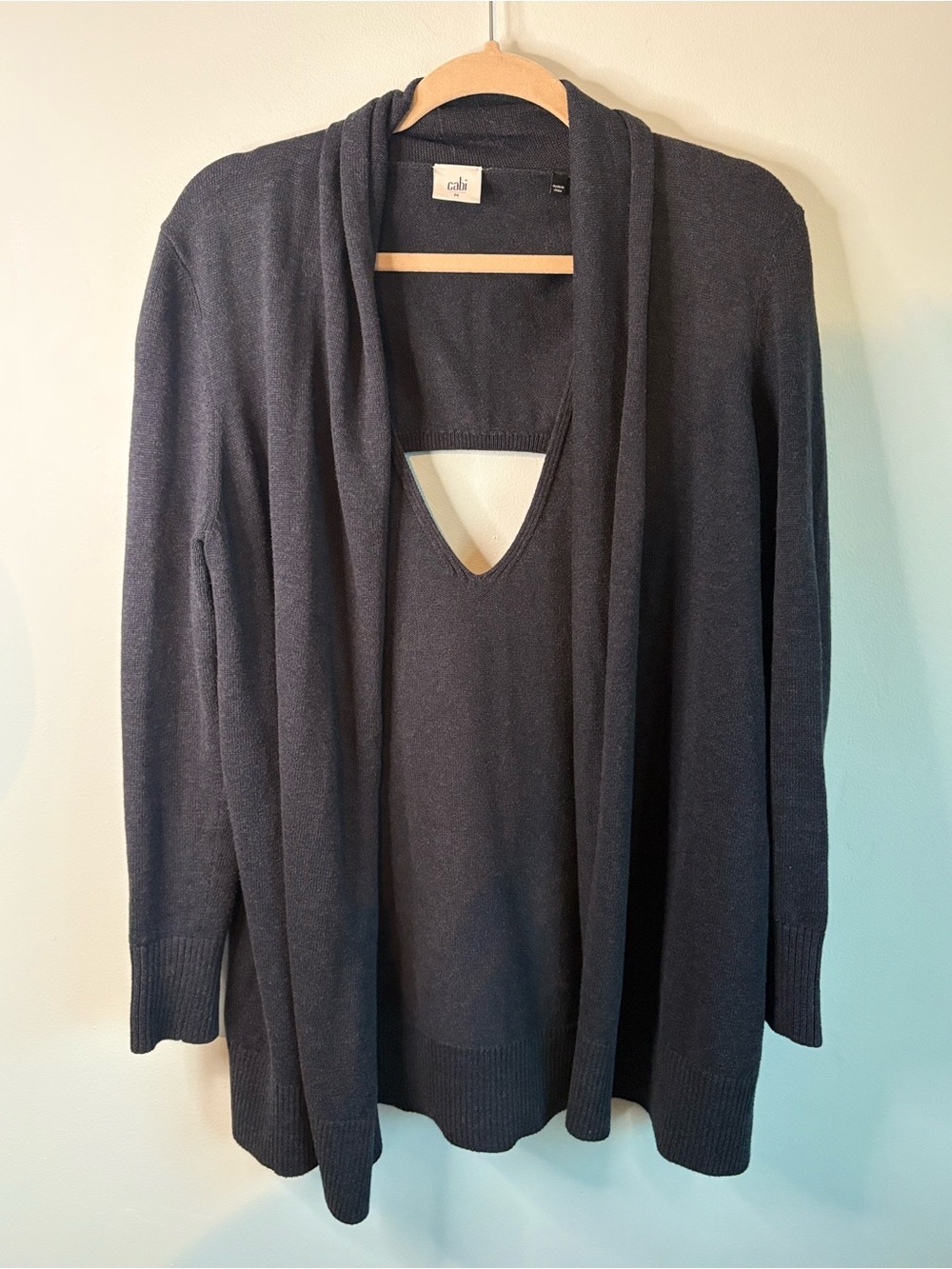 CAbi Navy Open Draped-Front Women's Cardigan Sweater
